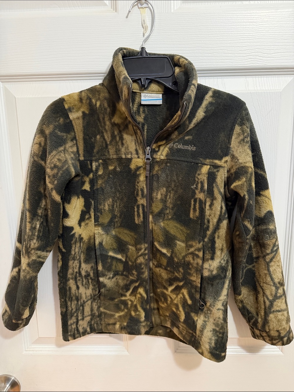 Columbia Kids Fleece Jacket in Olive Green Camouflage